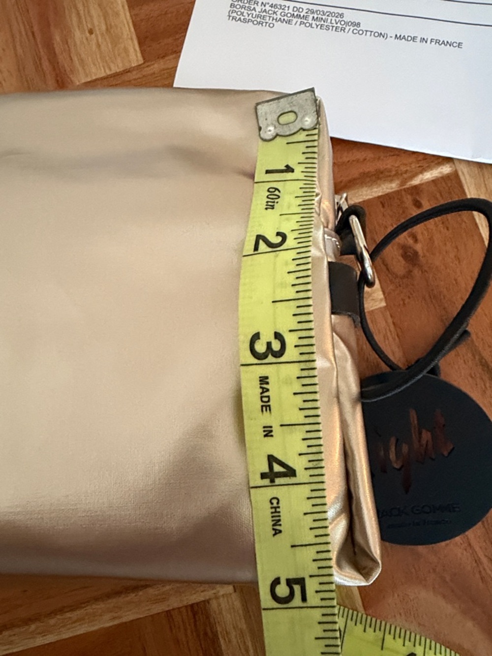 Jack Gomme Soft Metallic Crossbody Bag (soft gold/black) - Picture 12 of 13